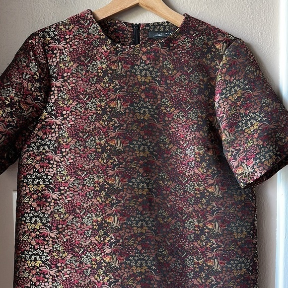 ZARA Jacquard Short Sleeve Oversized Tunic Shift Dress - Picture 5 of 11